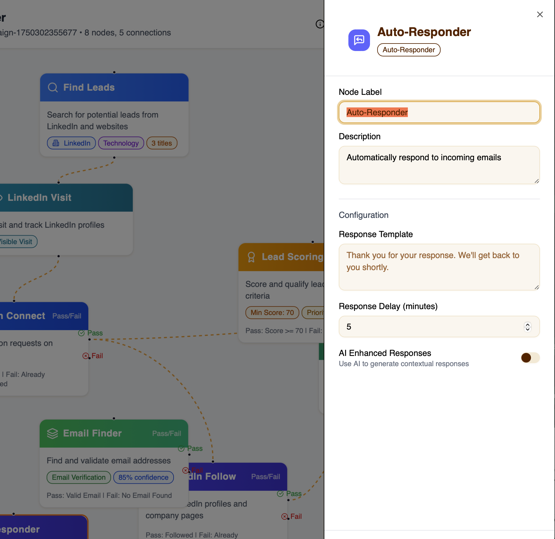 AI drafts with human review preview